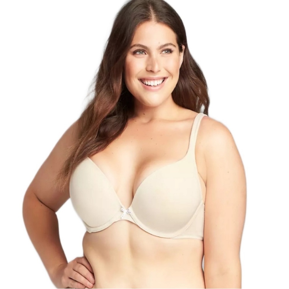 Cacique Bra Boost Plunge 40C Cotton Blend Tan
